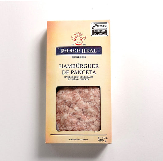 PORCO REAL - Hamburguer de Panceta 480g - 6 unids